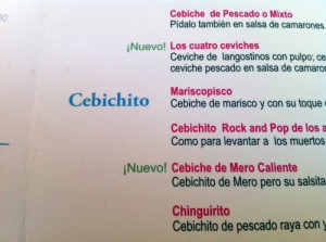 Ceviche Cebichito Cebiche