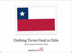 Chile Spanish Words Clothing Words in Spanish Flash Cards