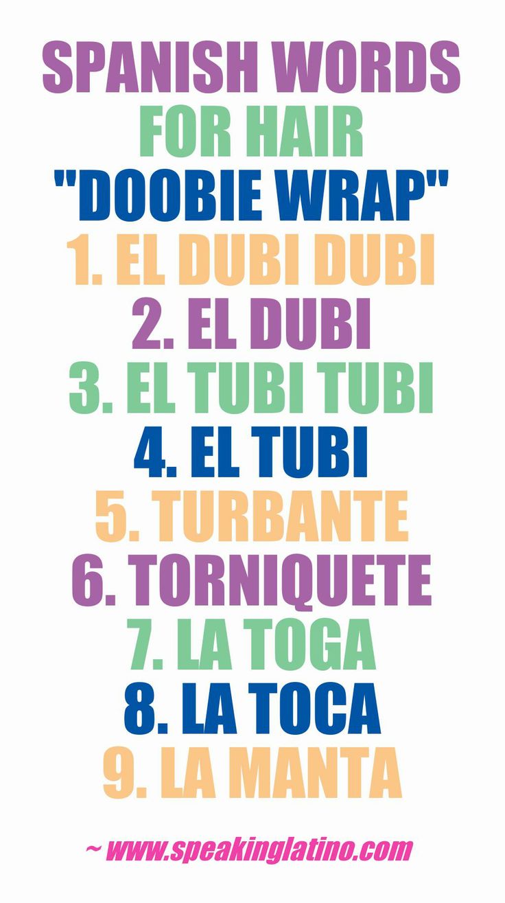 9 Words in Spanish for Doobie Hair Wrap