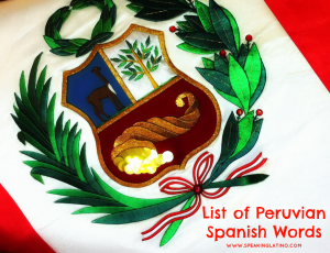 List of Peruvian Spanish Words
