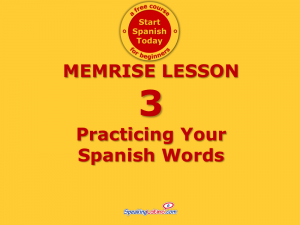Memrise Spanish Lesson