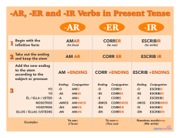 Present Indicative Regular Ar Er Ir