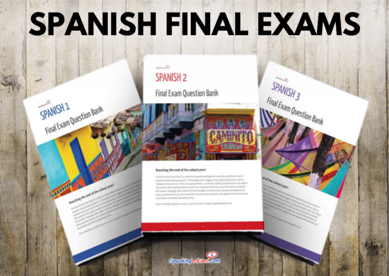 Spanish Final Exam Test Question Bank for EndofYear Spanish 1