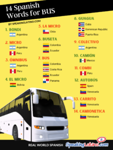 14 Ways to Say BUS in Spanish: Infographic